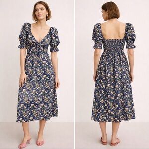 Hill House Home The Ophelia Dress in Navy Bluebonnet/Size Medium